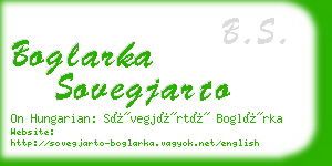 boglarka sovegjarto business card